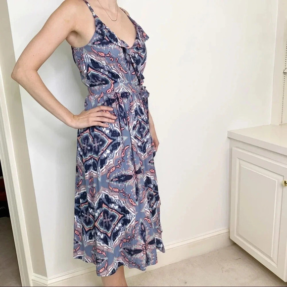 Roxy Rooftop Sunrise Strappy Midi Wrap Dress Blue Size XS NWT - Picture 9 of 15
